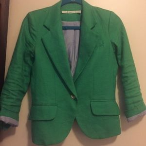 Kelly Green Linen Blazer